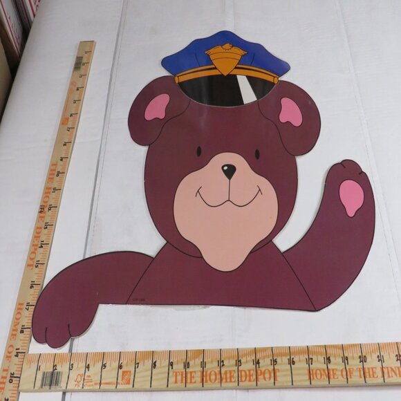 Teddy Bear Giant Door Corner Poster LAMINATED (3) Bears + Community Helper Hats - Picture 8 of 11